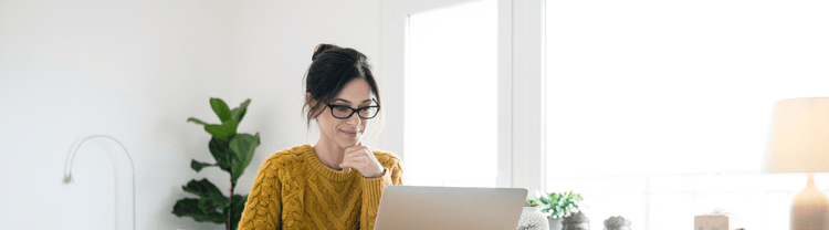 Actor portrayal of woman on computer