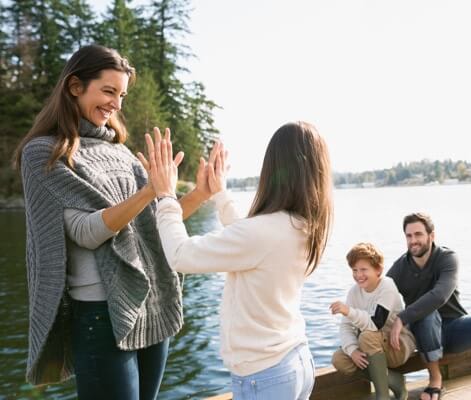 Family At Lake