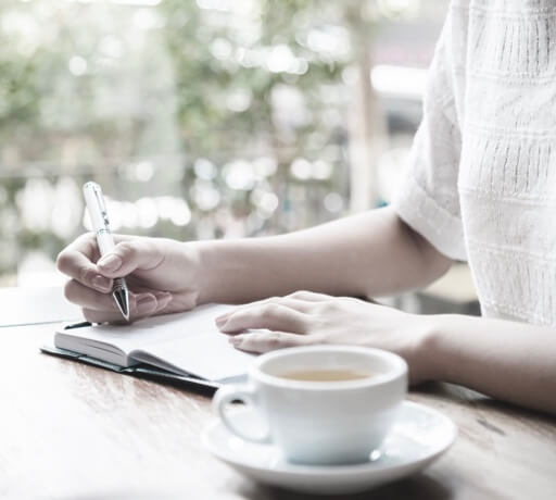 Woman with notebook